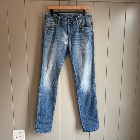 American Eagle Jeans Mens 32x34 Blue Medium Wash Ne(x)t Level AirFlex Slim - Picture 1 of 13